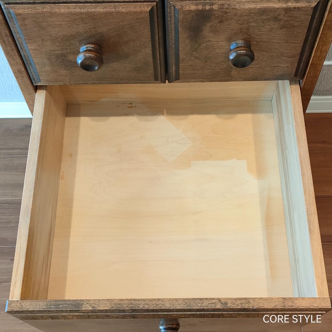 高級　スリムチェスト　5段チェスト　6杯　組木　樺材　アンティーク