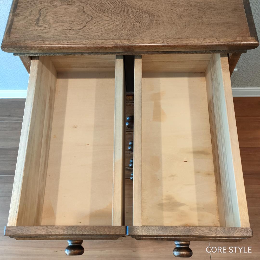 高級　スリムチェスト　5段チェスト　6杯　組木　樺材　アンティーク