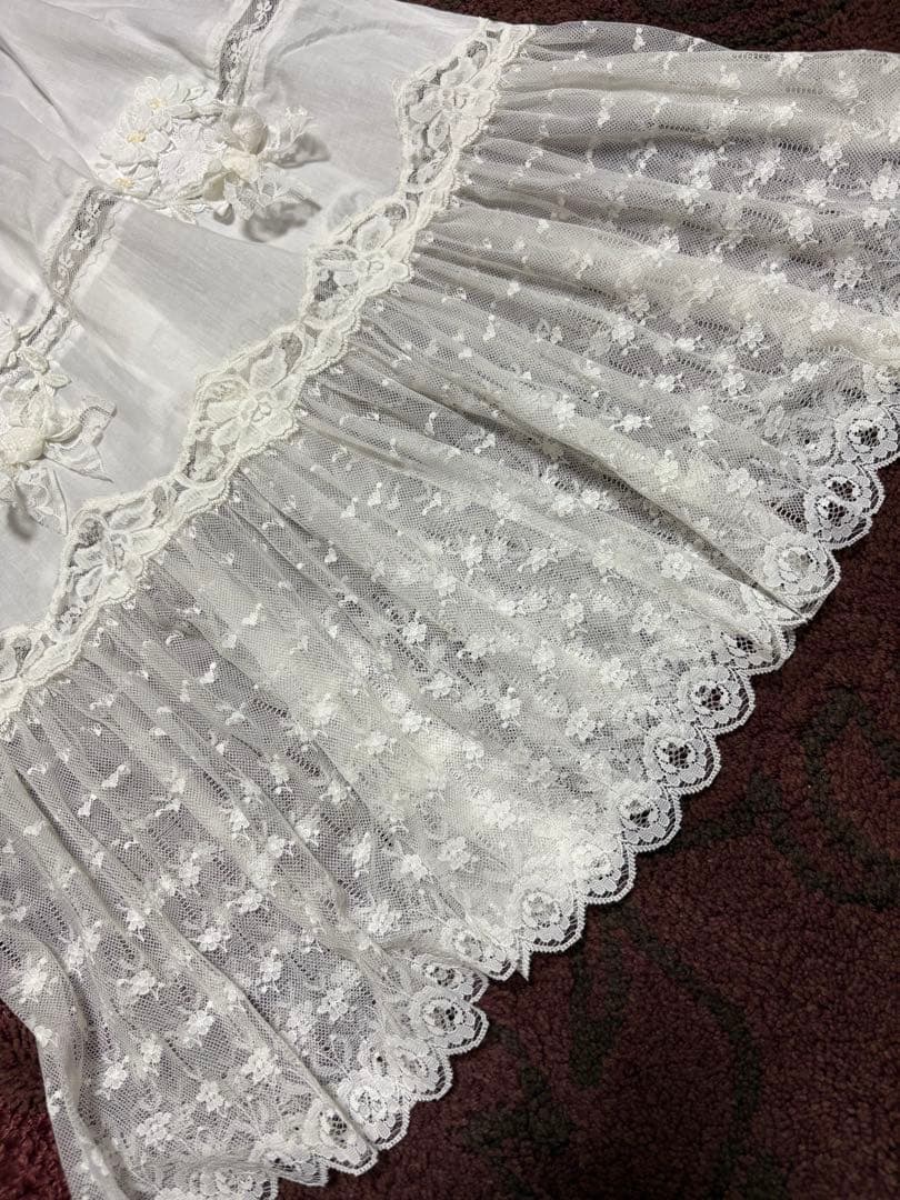 ホワイト ベビードレス 帽子・靴下付き 6点セット