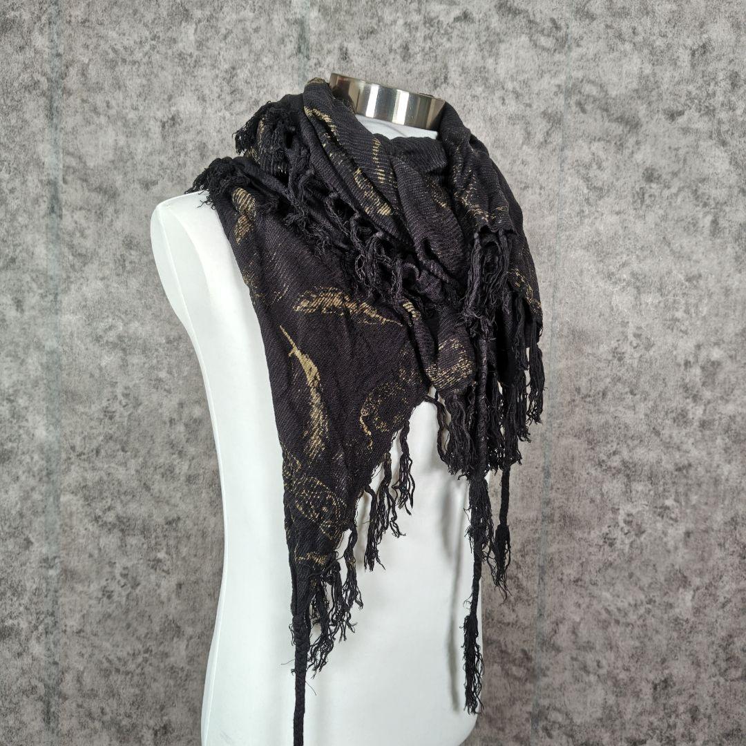 14th Addiction ストール スカーフ 総柄 フリンジ 希少モデル