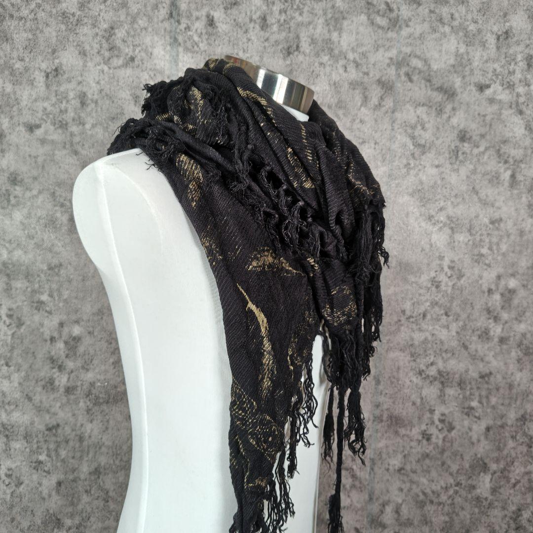 14th Addiction ストール スカーフ 総柄 フリンジ 希少モデル