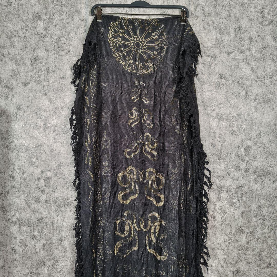 14th Addiction ストール スカーフ 総柄 フリンジ 希少モデル