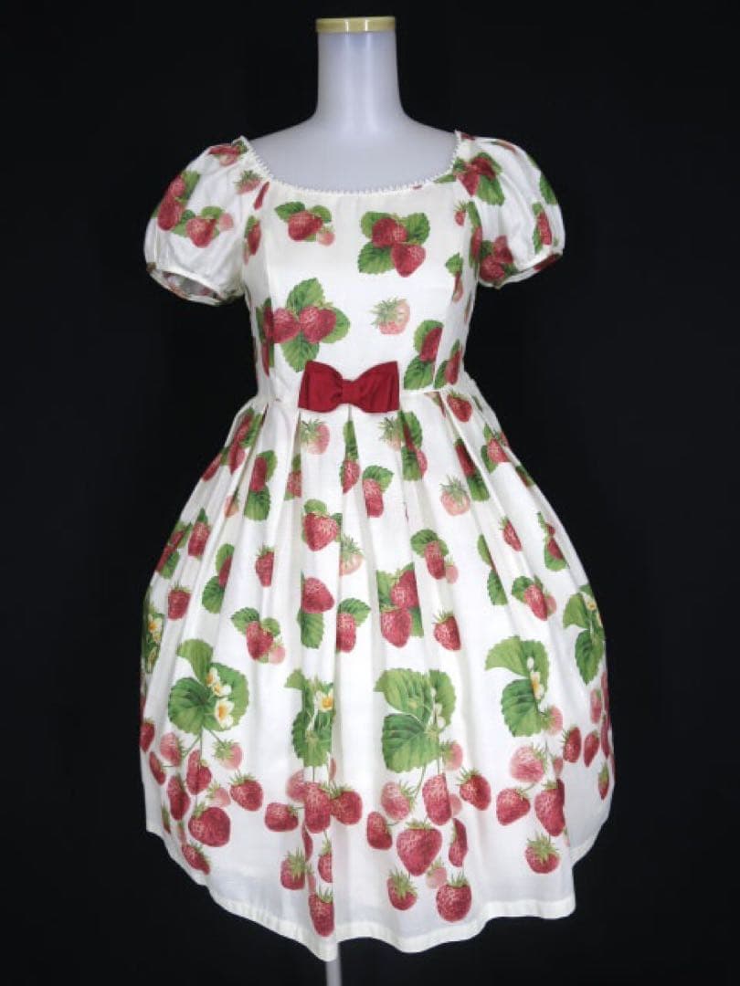 【未使用】ルルゲッタ Sweet Strawberry いちご柄 半袖ワンピース