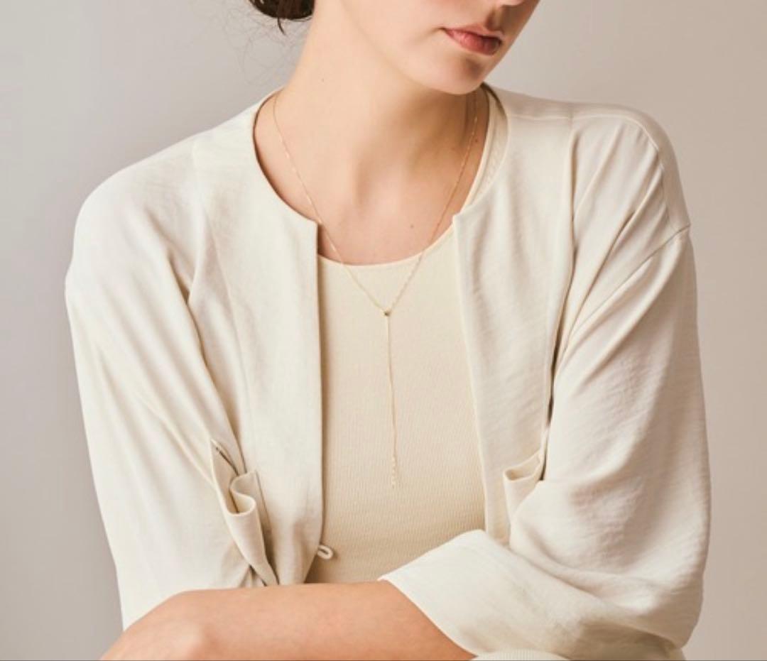 agete アガット　k10 Y字　ネックレス　イエローゴールド