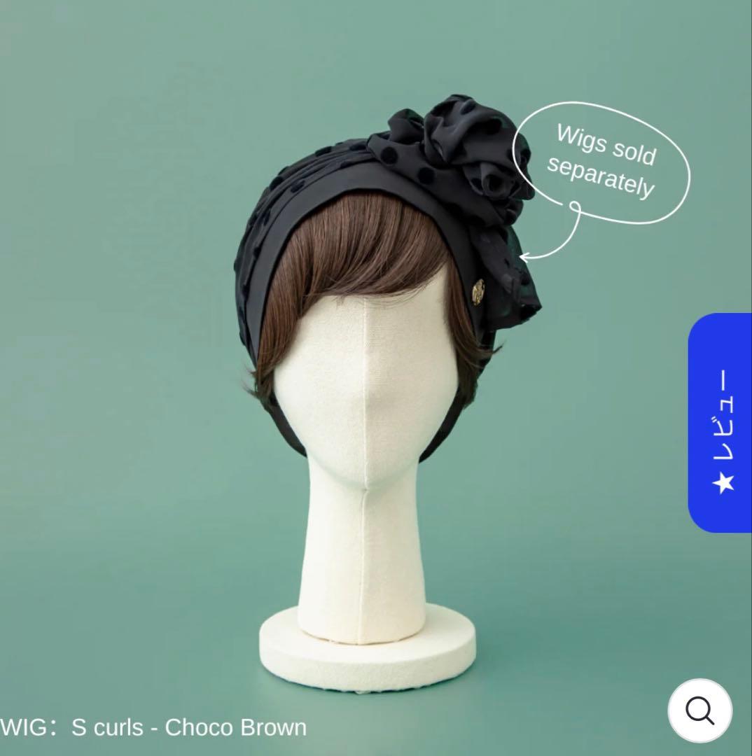 BAREN 医療用帽子のみ　黒ドットシフォン