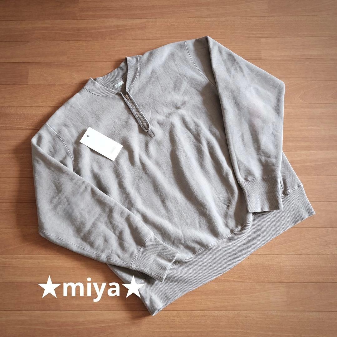 トップス A.PRESSE / Vintage Half Zip Rib Collar