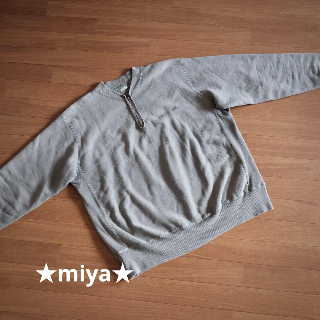 トップス A.PRESSE / Vintage Half Zip Rib Collar