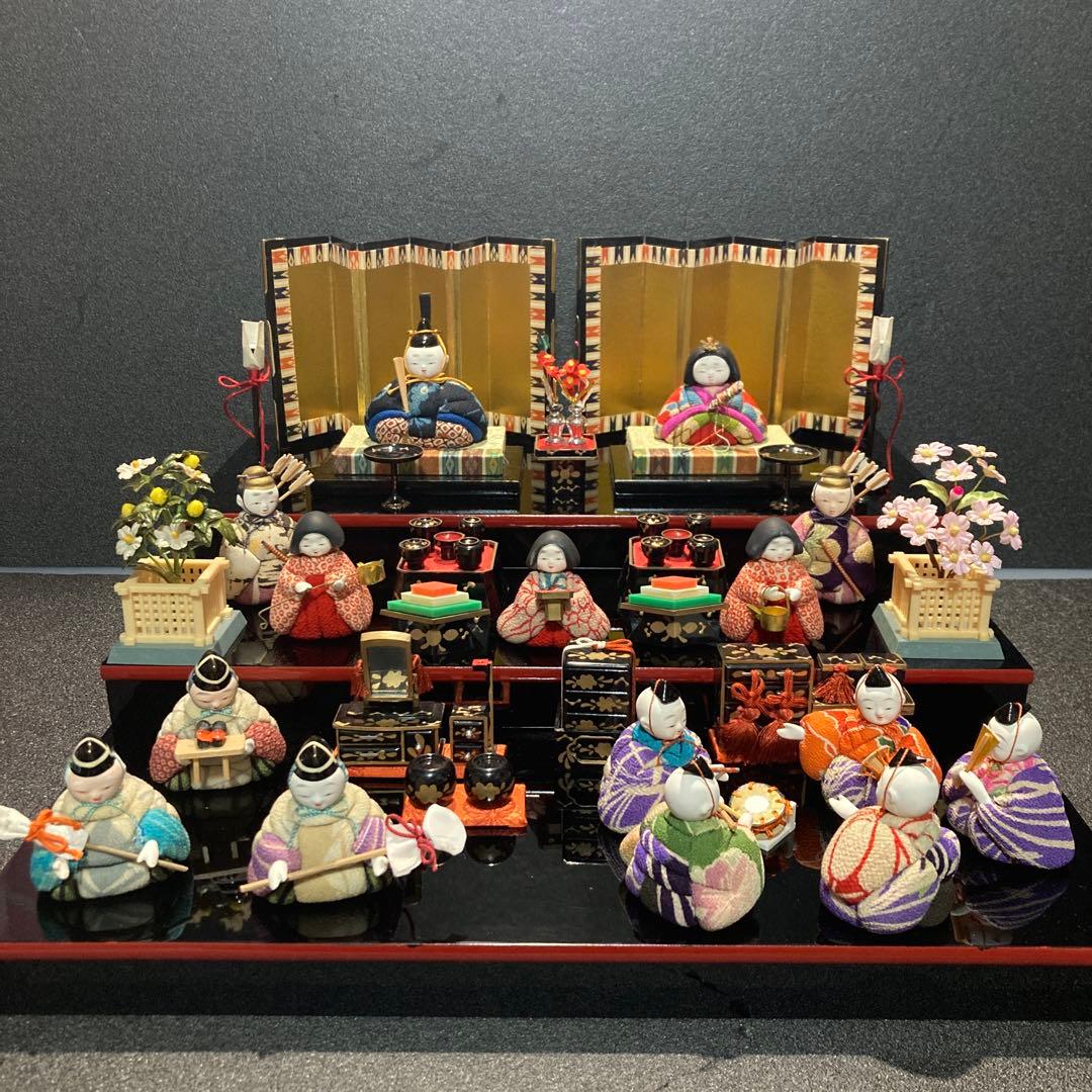 雛人形　木目込み豆雛　桐箱付き