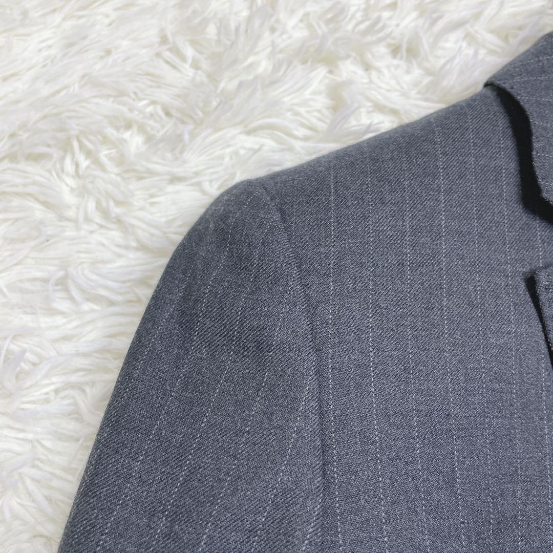 美品 マーガレットハウエル セットアップ スーツ ウール ストライプ グレー