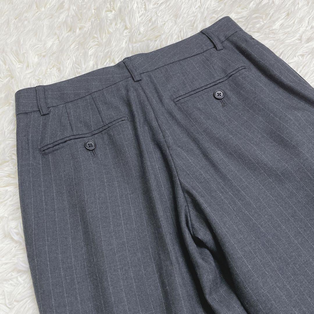 美品 マーガレットハウエル セットアップ スーツ ウール ストライプ グレー