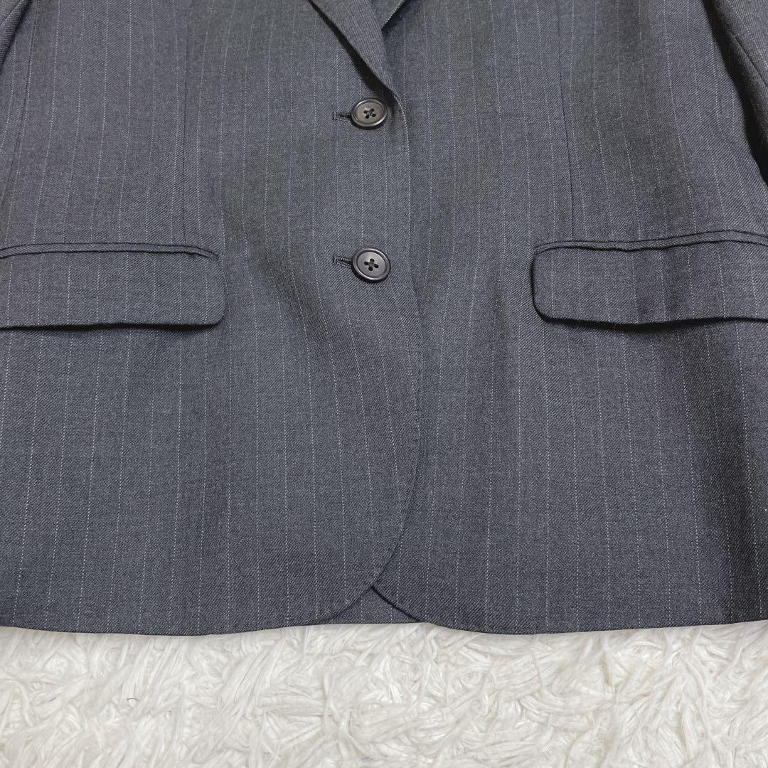 美品 マーガレットハウエル セットアップ スーツ ウール ストライプ グレー