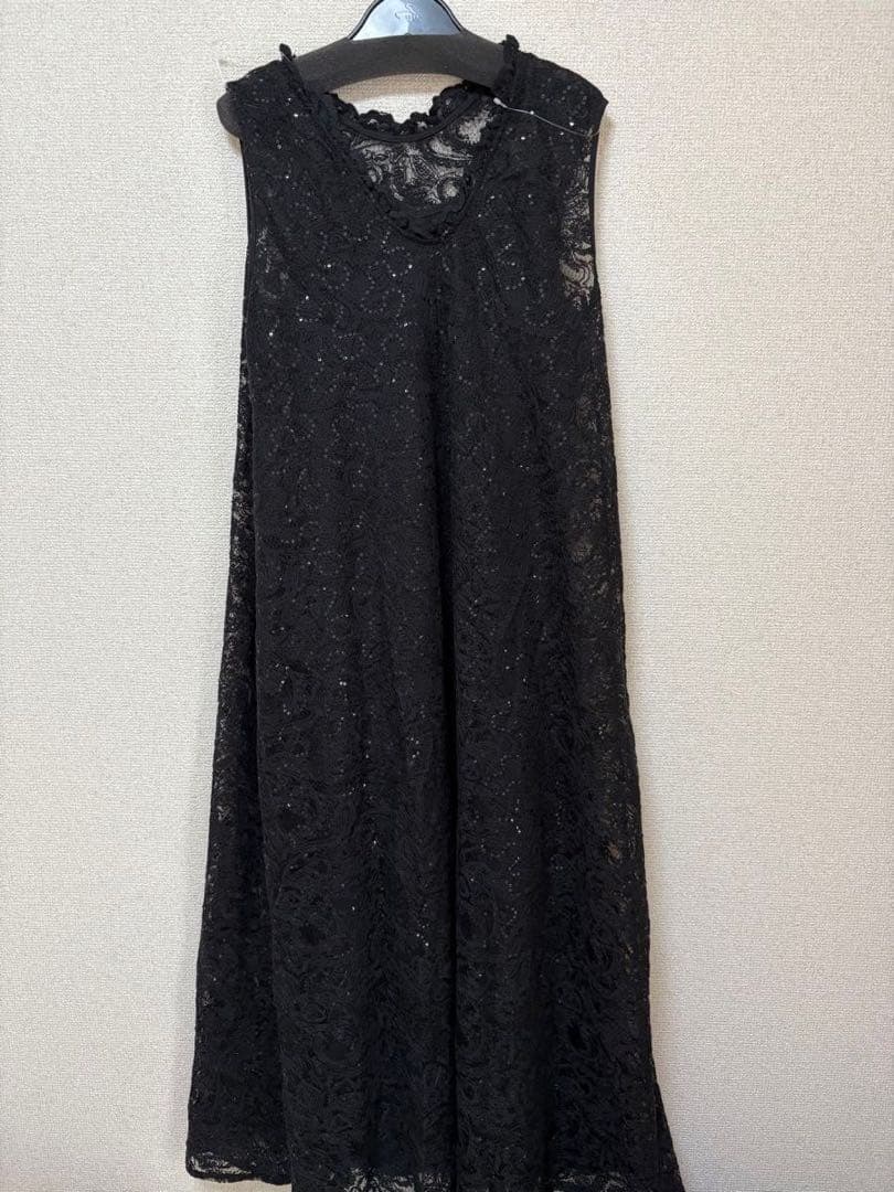新品　Sサイズ　LE’RURE Prism lace A-line dress黒