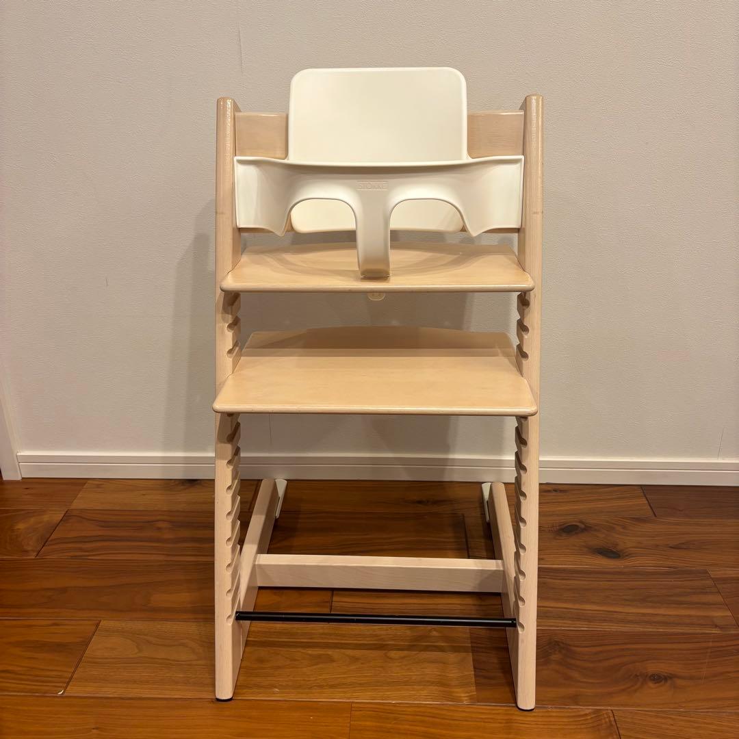 ストッケ トリップトラップ ホワイトウォッシュ ベビーセット付 S/N4