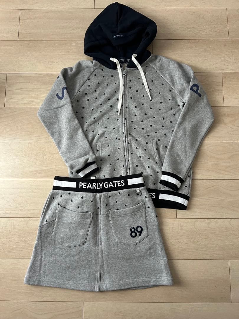 【未使用品】PEARLY GATES 星柄ジップアップパーカー※おまけスカート付