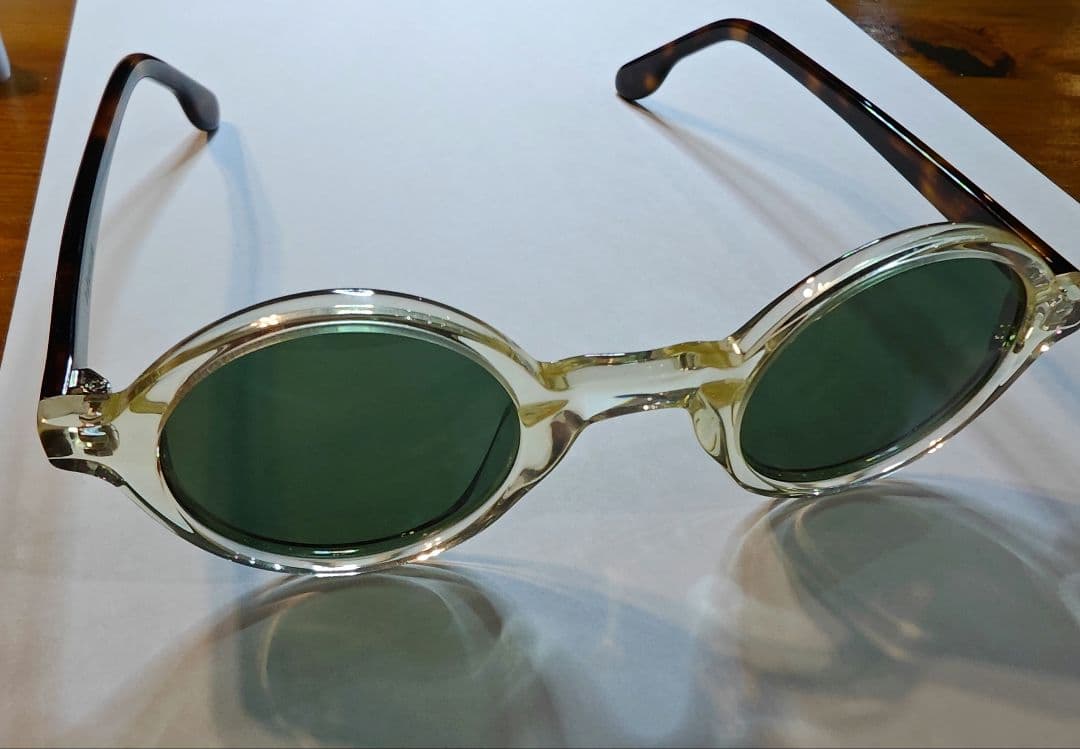 lohause クリアフレーム オーバルサングラス