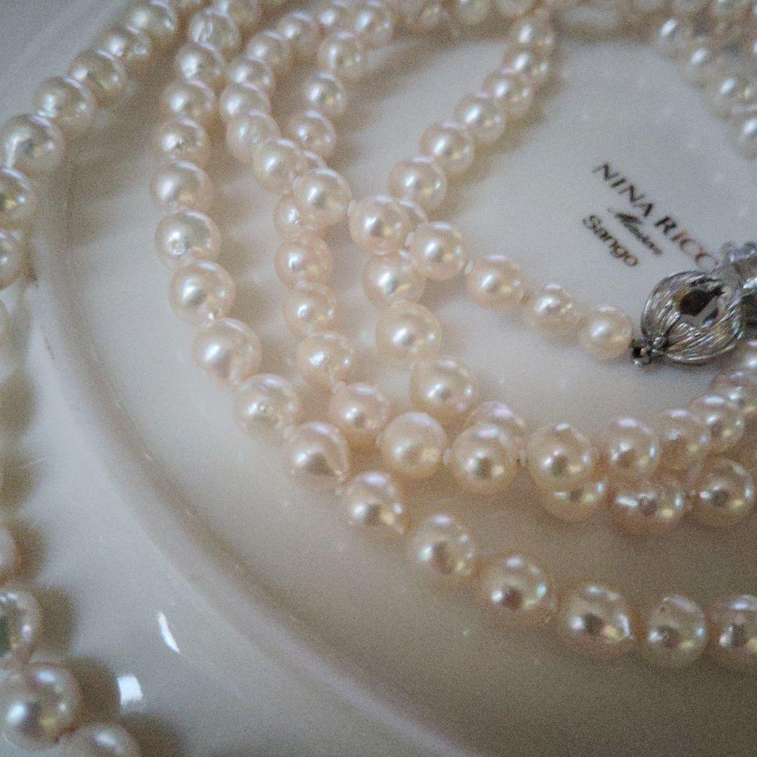 あこや真珠バロックパールロングネックレス　パックマンクラスプ　約123㌢前後