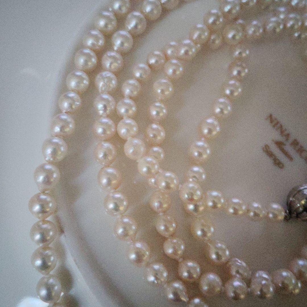 あこや真珠バロックパールロングネックレス　パックマンクラスプ　約123㌢前後