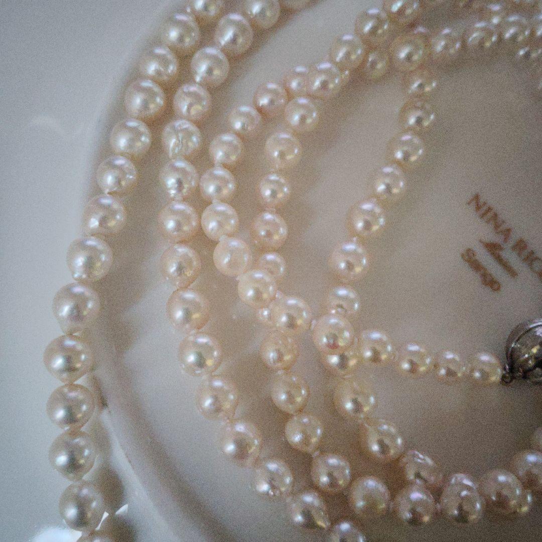 あこや真珠バロックパールロングネックレス　パックマンクラスプ　約123㌢前後