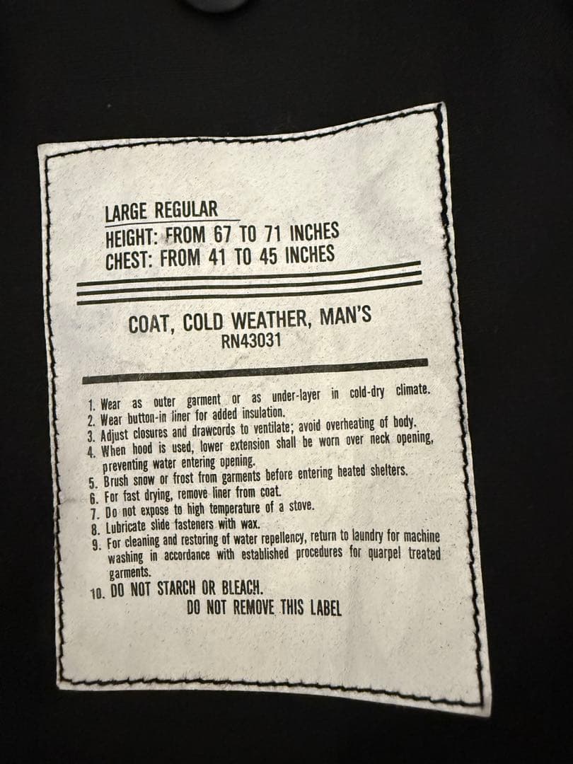 m65フィールドジャケットブラック80-90s USA製