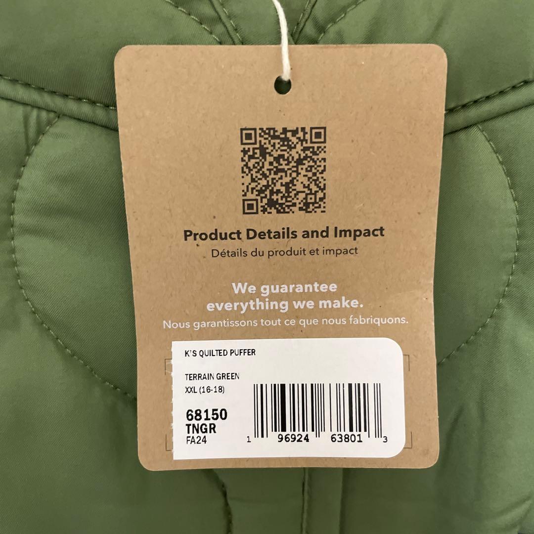 新品patagonia XXL キッズ・キルテッド・パファー