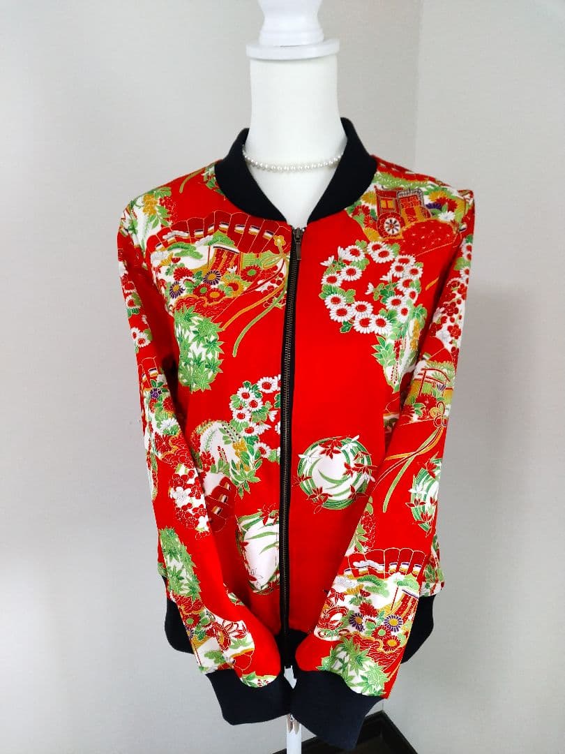 着物リメイク ブルゾン、スカジャン