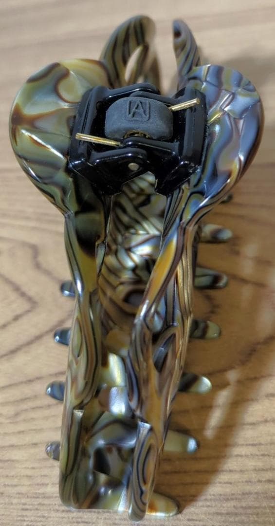 ［即OK］アレクサンドル ドゥ パリ ヘアクリップ オニキス Lサイズ ポーチ付