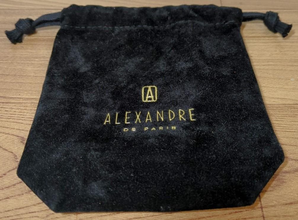 ［即OK］アレクサンドル ドゥ パリ ヘアクリップ オニキス Lサイズ ポーチ付