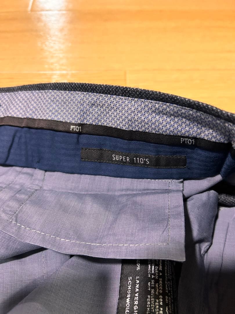 未使用　PT01 ウールツイード　バーズアイ　スーパー110s 54