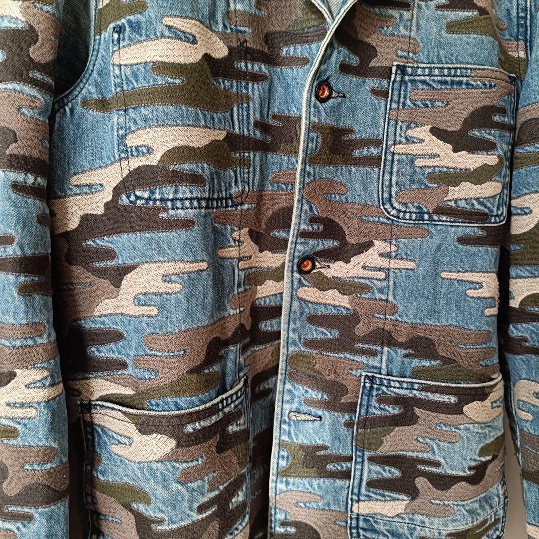 デンハム　カモフラージュ柄　デニムジャケット　Mサイズ