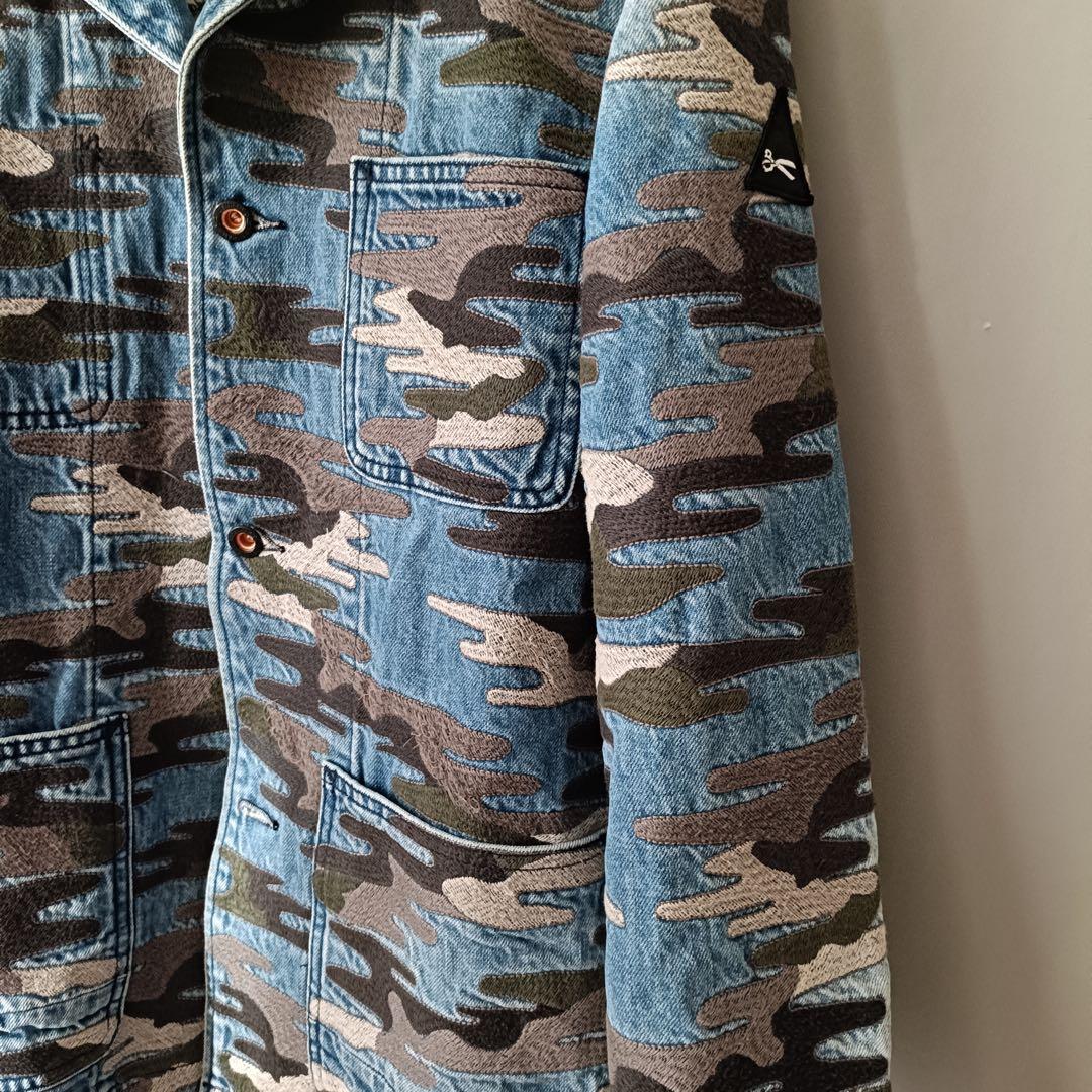 デンハム　カモフラージュ柄　デニムジャケット　Mサイズ
