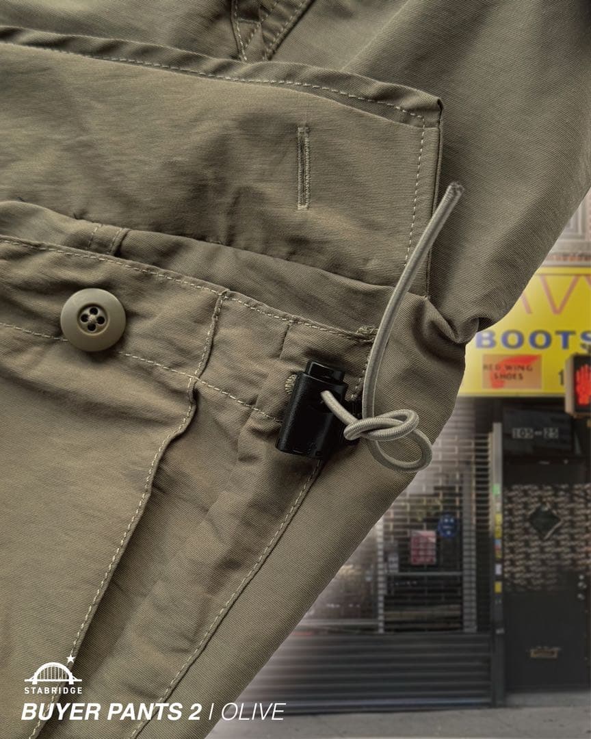 STABRIDGE Buyer Pants 2 Olive Lサイズ　試着のみ