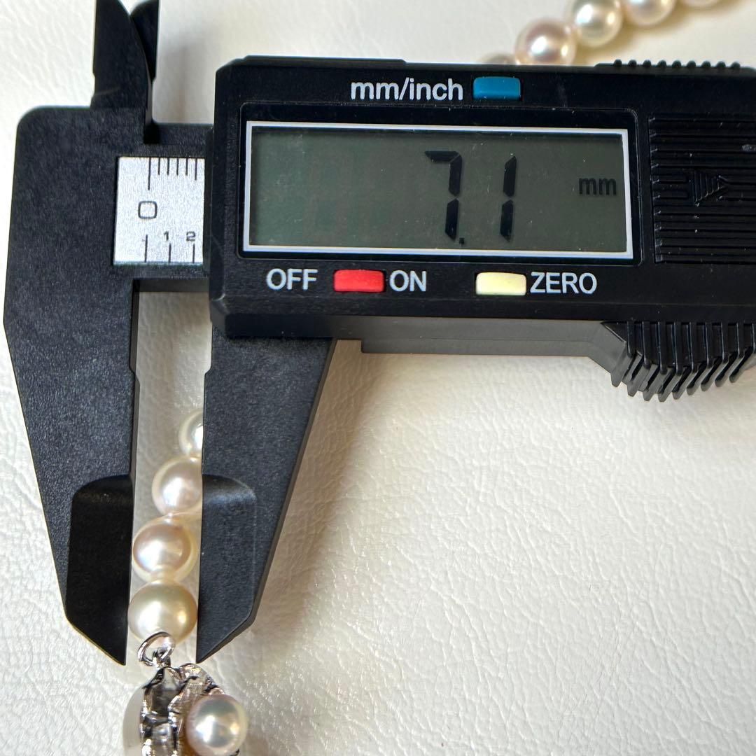 美品 アコヤ真珠 ネックレス 本真珠 パール silver 7mm