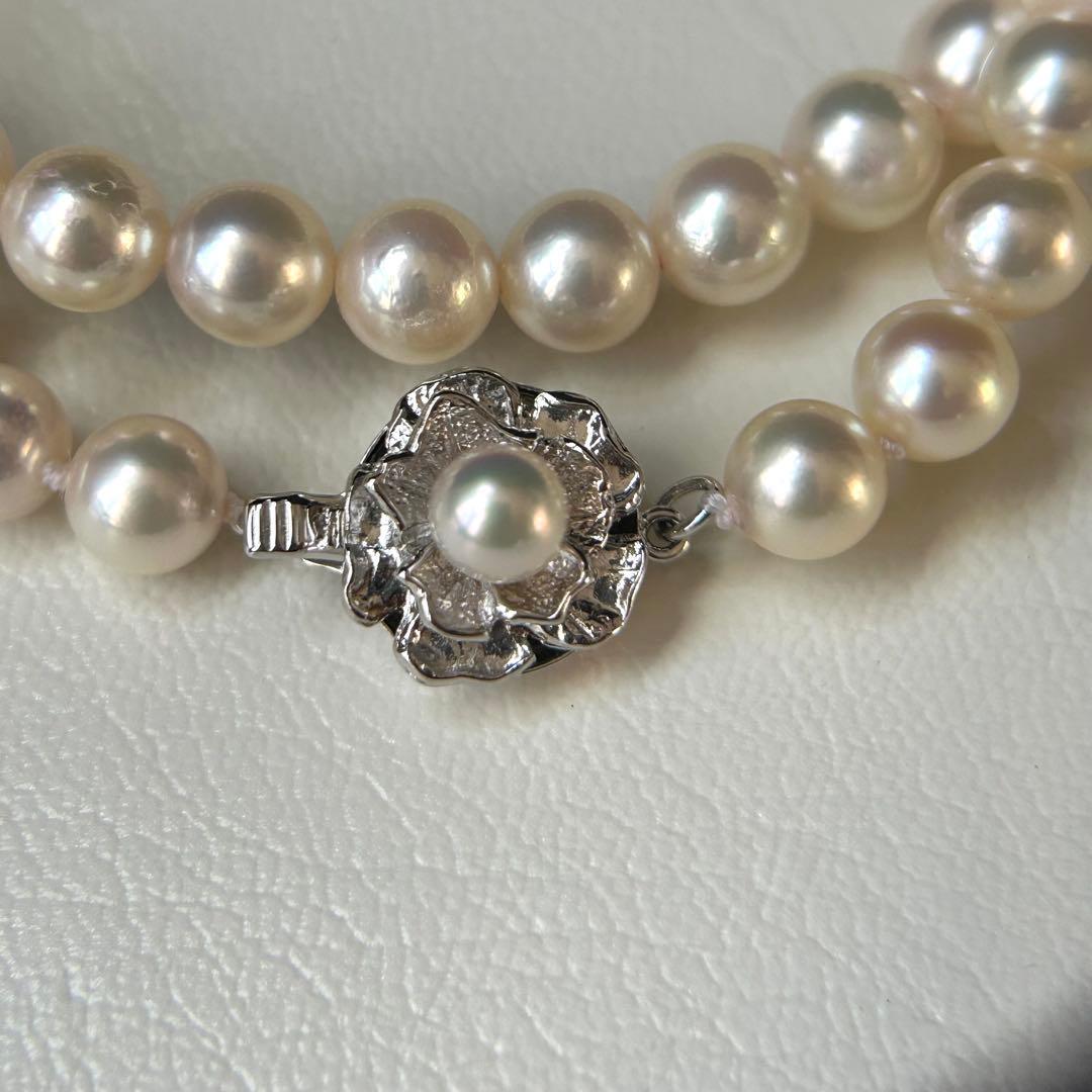 美品 アコヤ真珠 ネックレス 本真珠 パール silver 7mm