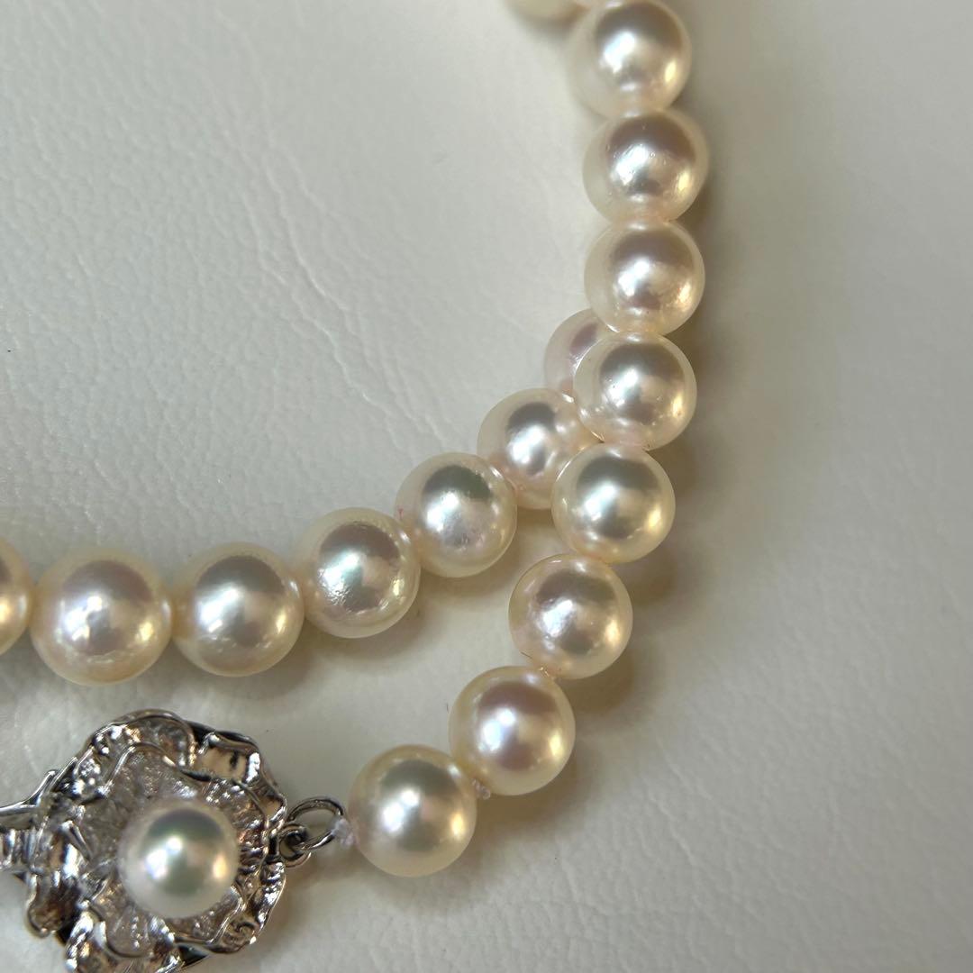美品 アコヤ真珠 ネックレス 本真珠 パール silver 7mm