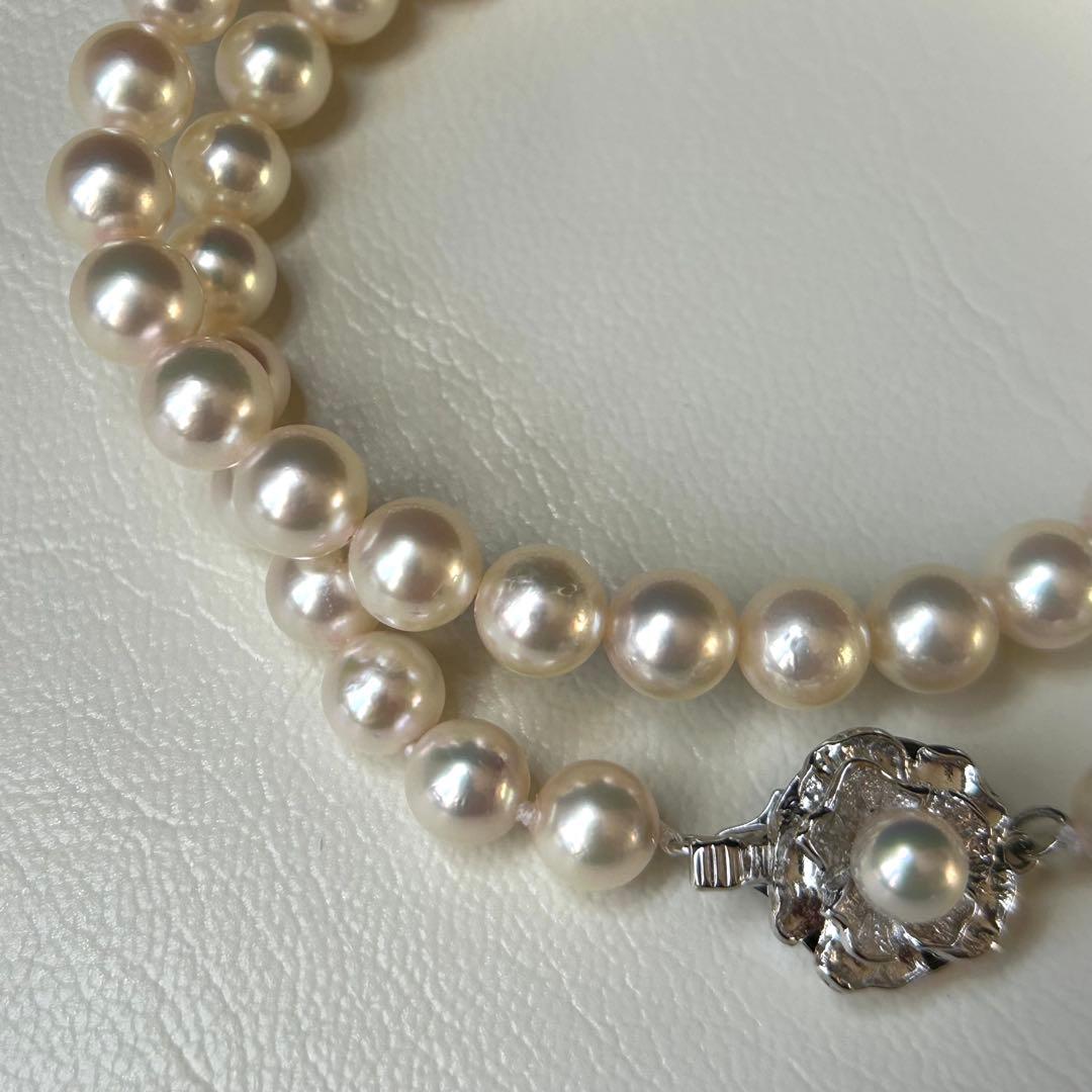 美品 アコヤ真珠 ネックレス 本真珠 パール silver 7mm