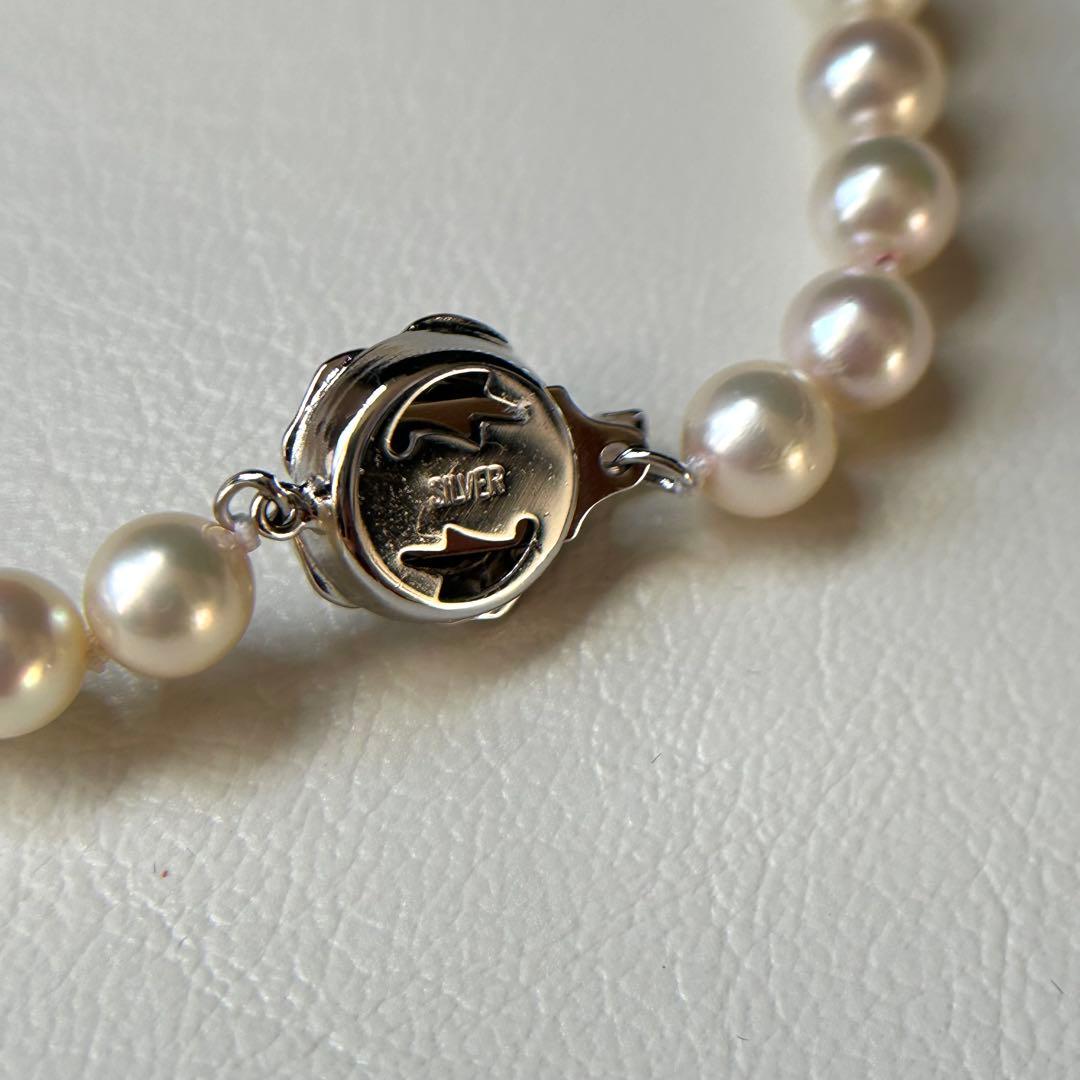 美品 アコヤ真珠 ネックレス 本真珠 パール silver 7mm