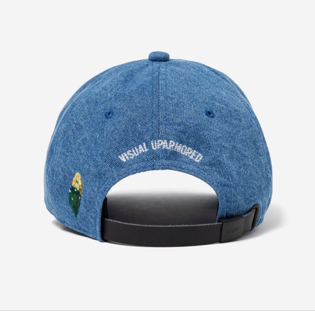WTAPS デニムブルー キャップ ロゴ　花刺繍