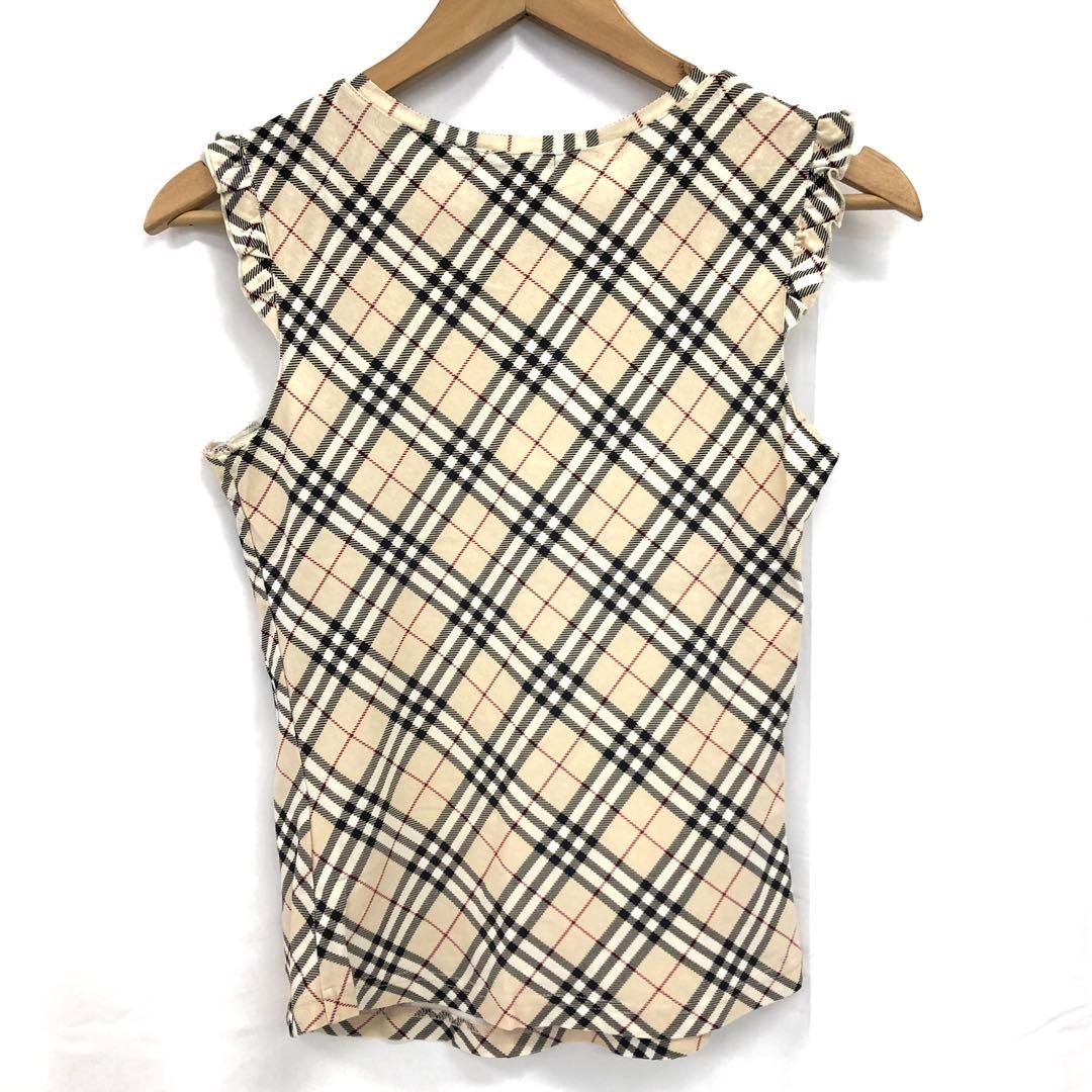 M09/059 バーバリー ブルーレーベル ノースリーブ ノバチェック フリル