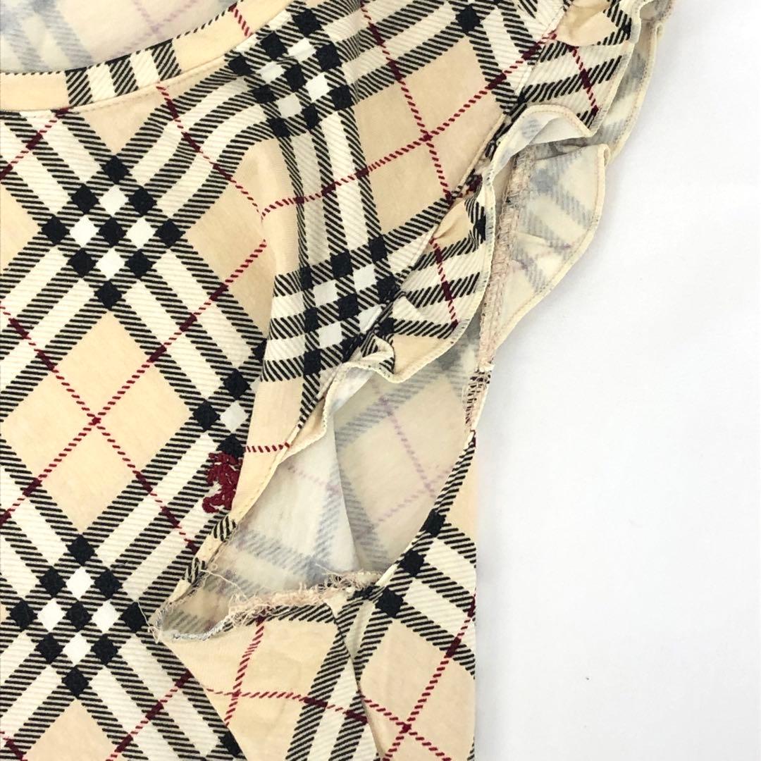 M09/059 バーバリー ブルーレーベル ノースリーブ ノバチェック フリル