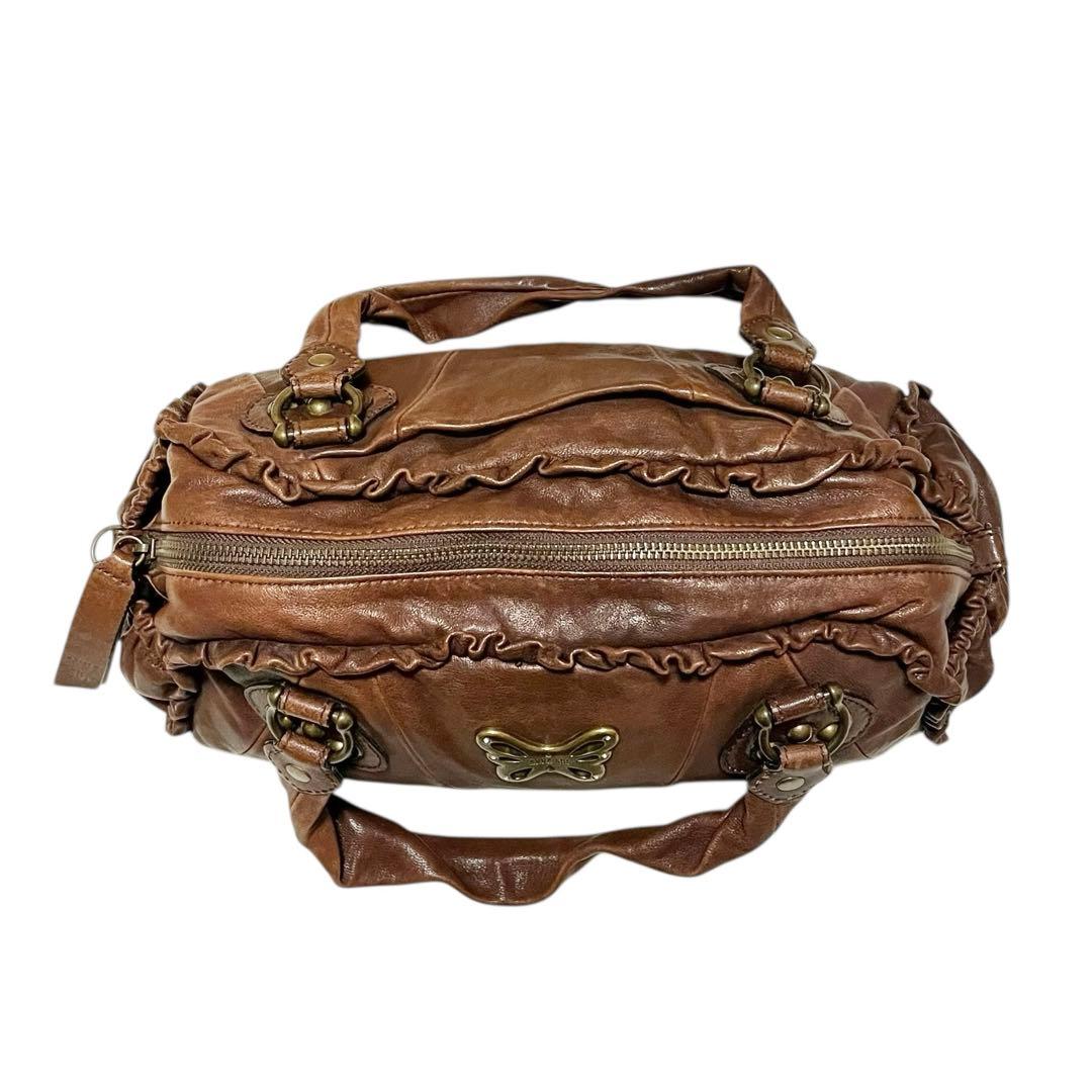 【大定番】◾️アナスイ◾️ハンドバッグ◾️ショルダーバッグ◾️バタフライ◾️レザー◾️Y2K