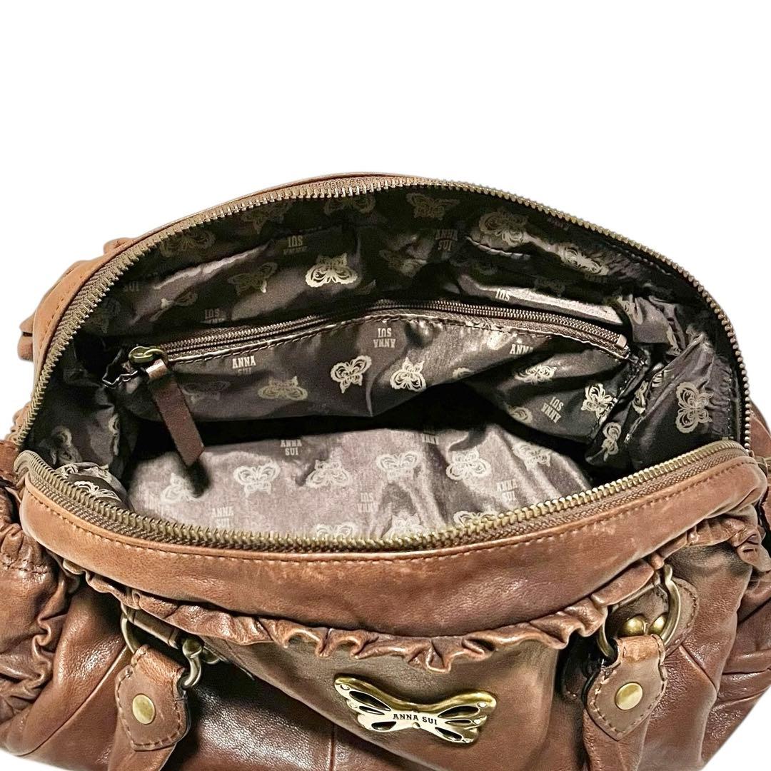 【大定番】◾️アナスイ◾️ハンドバッグ◾️ショルダーバッグ◾️バタフライ◾️レザー◾️Y2K