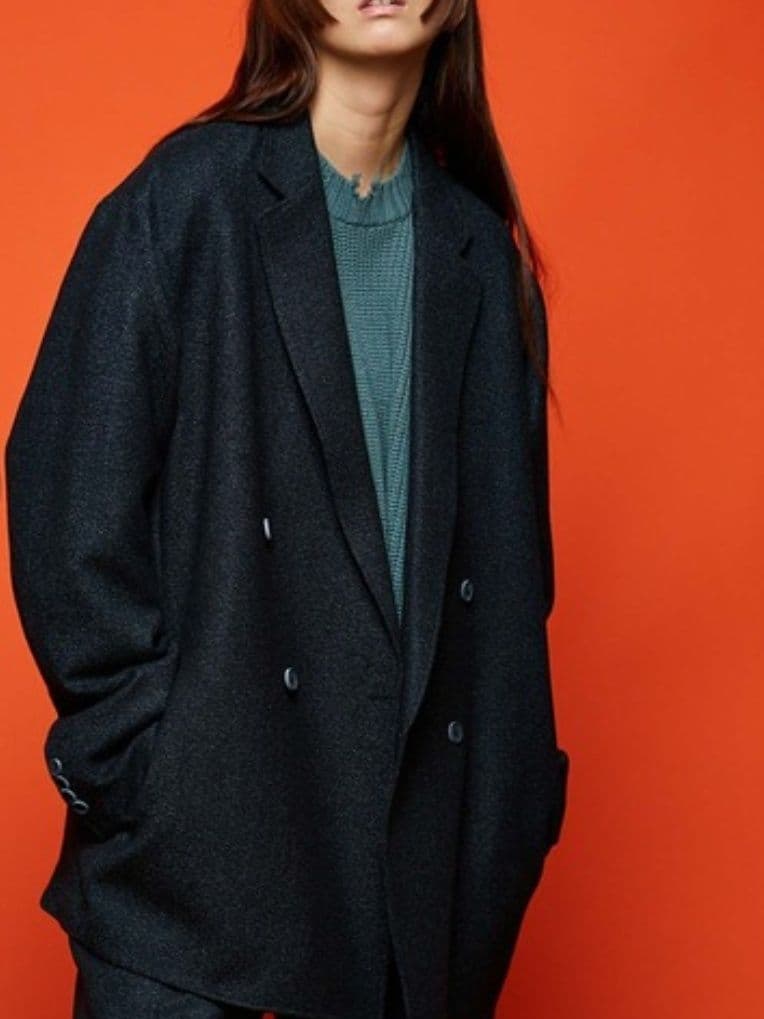 メゾンスペシャル マルチ ファブリック ウール オーバーサイズ ダブルジャケット