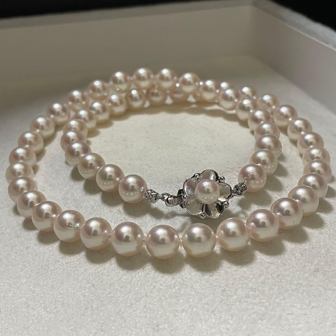 【テリ強✨大珠】あこや真珠 ネックレス 7.5-8.0 パール 高級仕立 本真珠