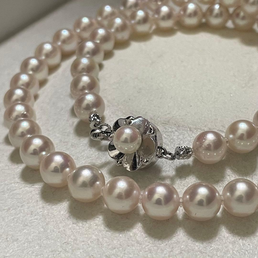 【テリ強✨大珠】あこや真珠 ネックレス 7.5-8.0 パール 高級仕立 本真珠