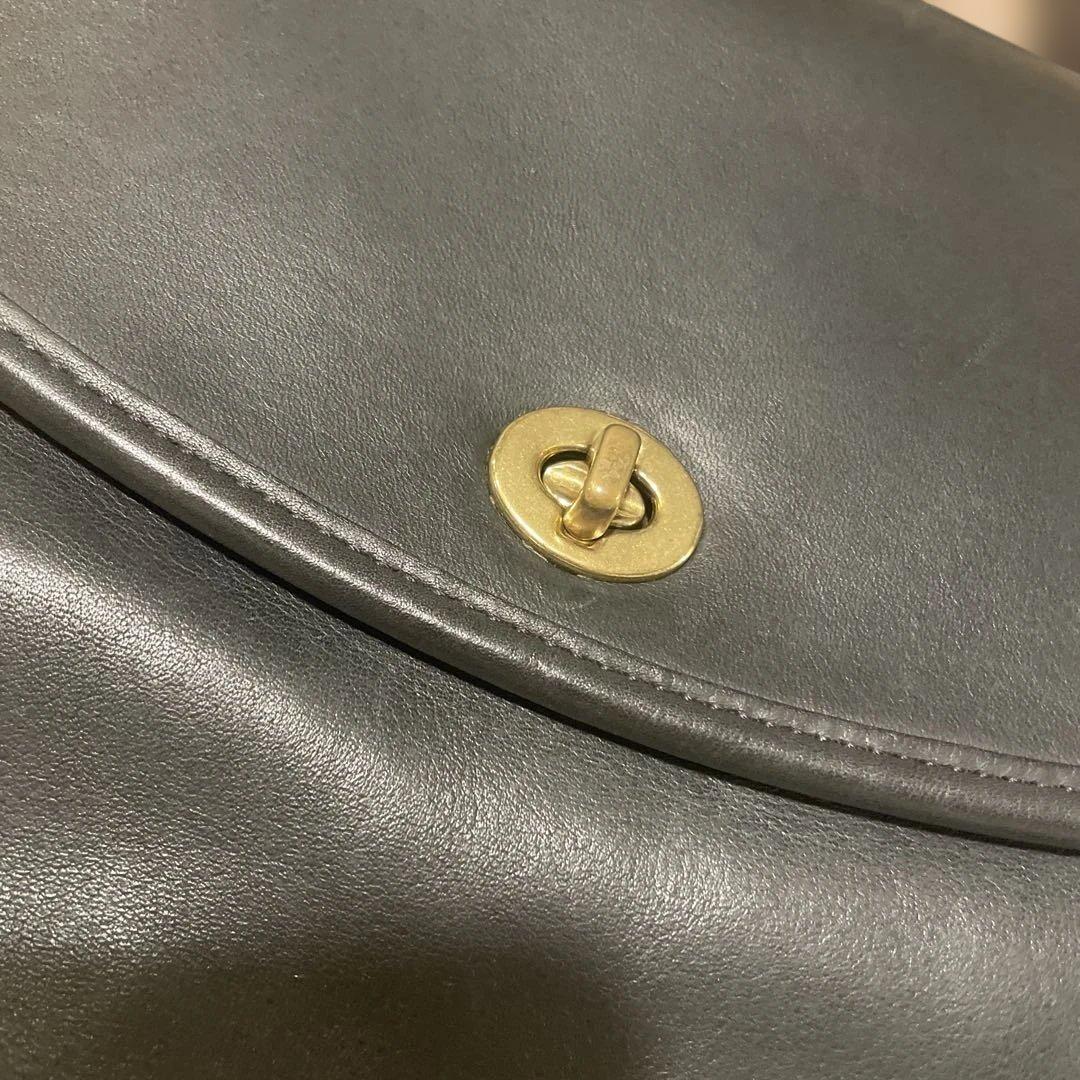 OLD COACH9977レザー ショルダーバッグ 黒　2way ショルダー付