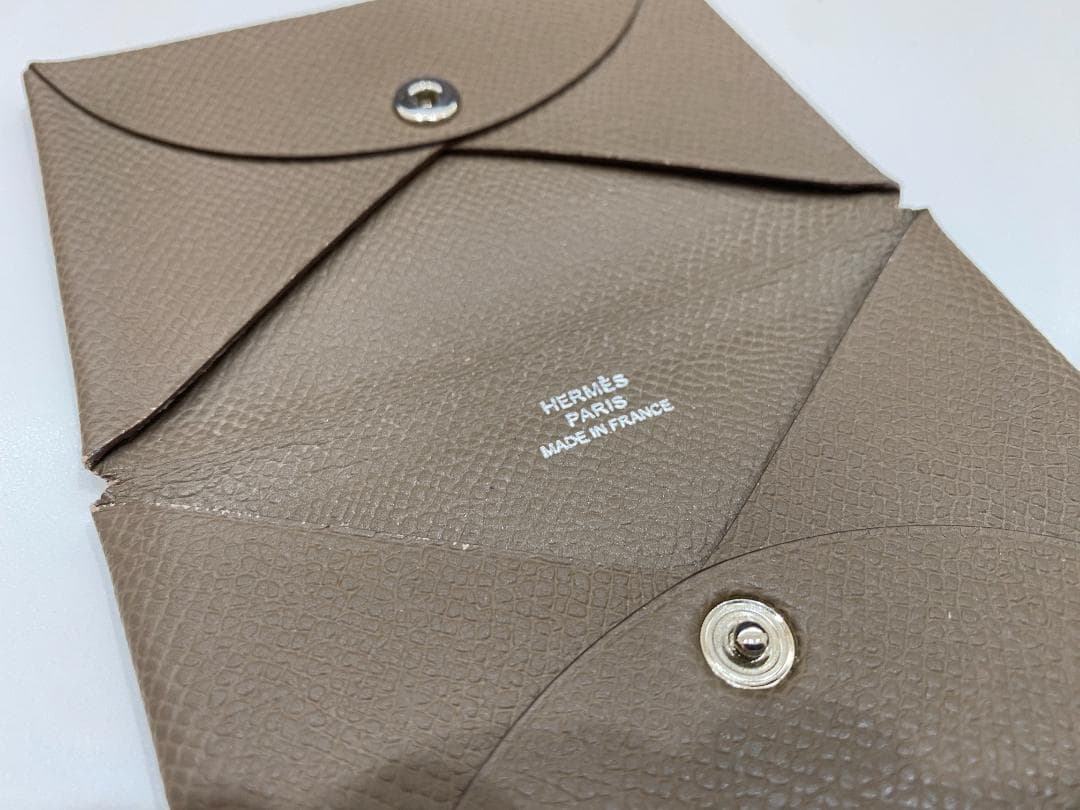HERMES カルヴィ　カードケース　エプソン　エトゥープ