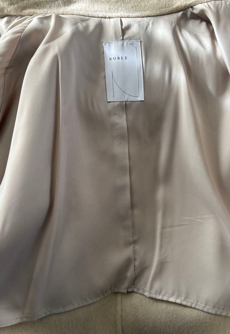 【NOBLE キャメルミックスリバージップコート 38】