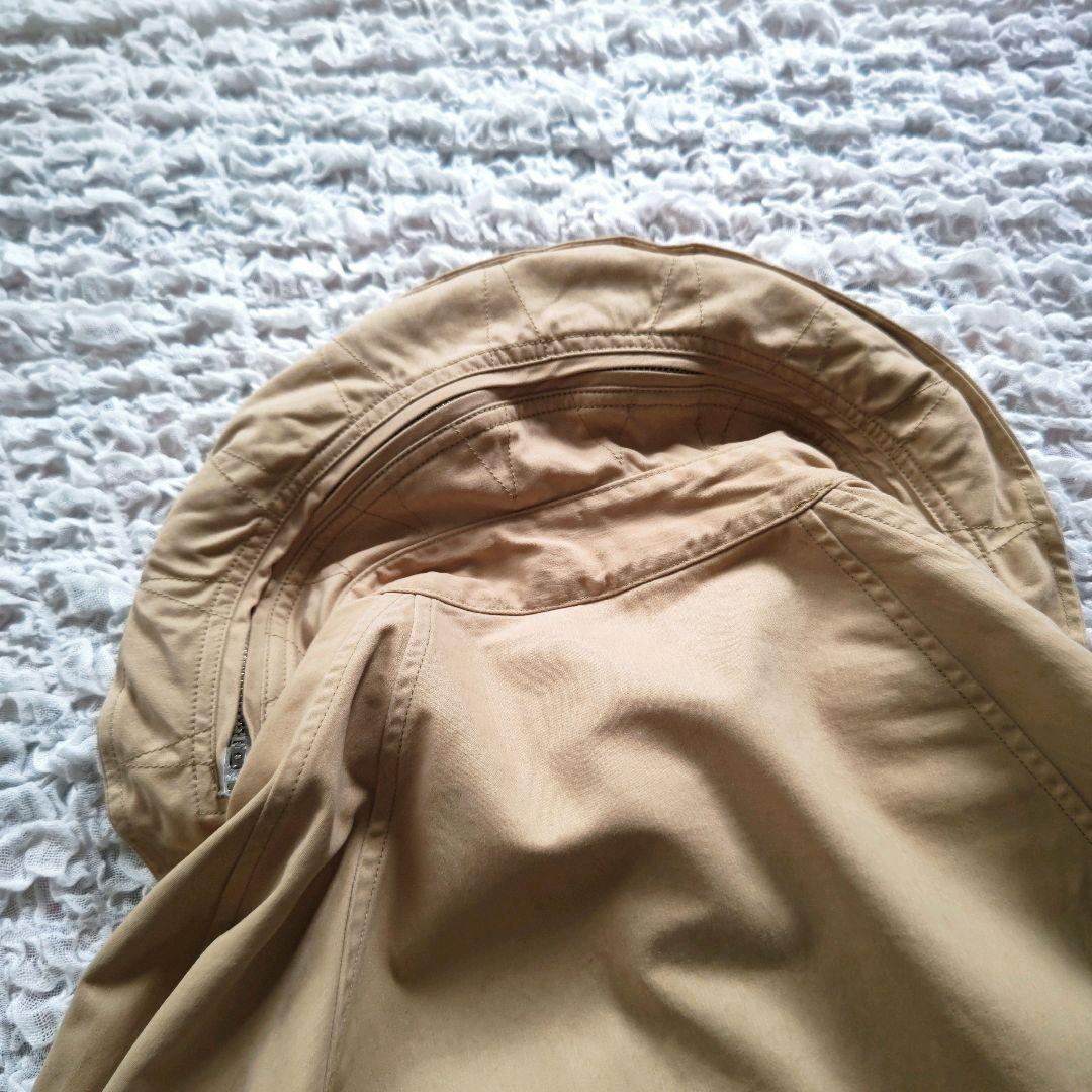 45rpm　コットン　丸襟　モッズコート　比翼　フード付き　ベージュ　2