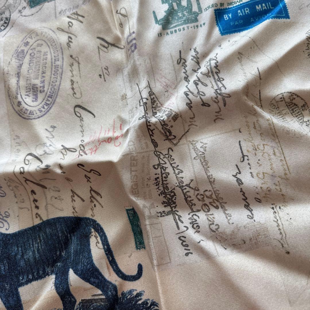 アレキサンダーマックイーン　シルクポケットチーフ　スカル　ミニスカーフ　虎　切手