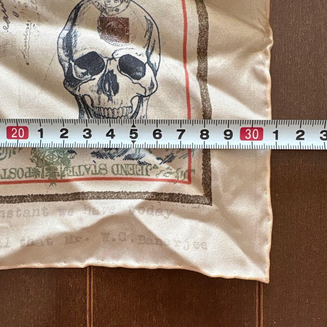 アレキサンダーマックイーン　シルクポケットチーフ　スカル　ミニスカーフ　虎　切手